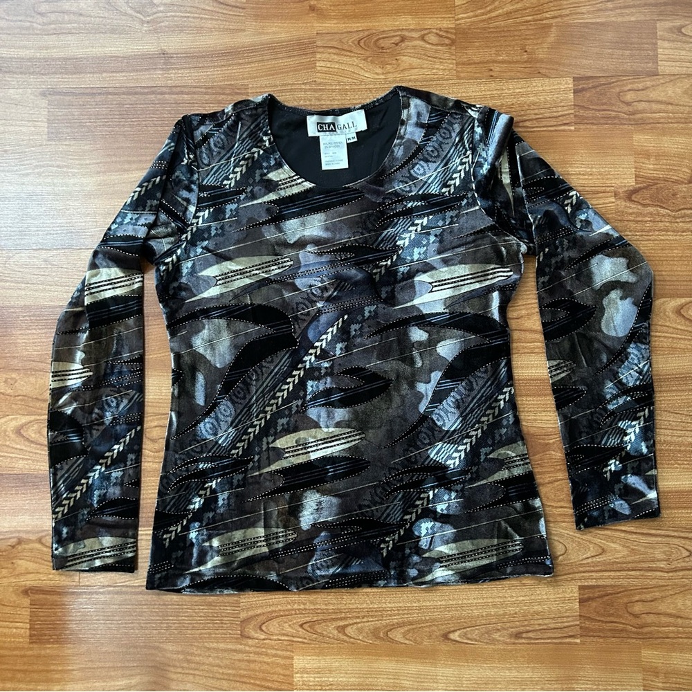 4/$15 Vintage Chagall velour top